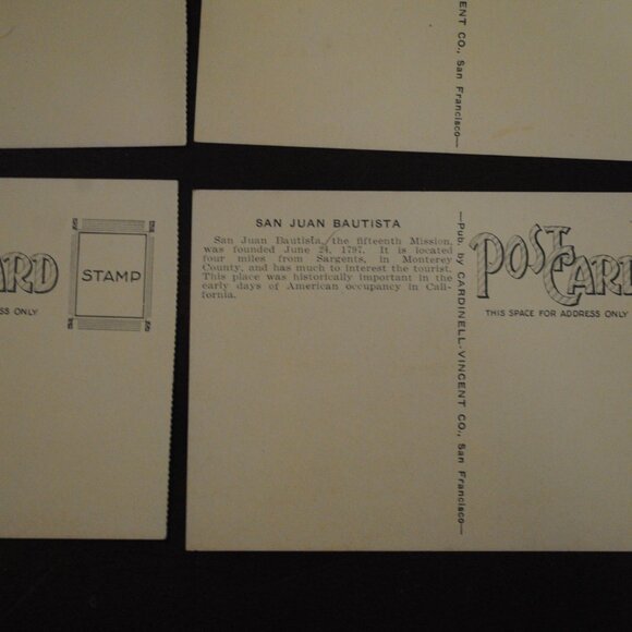 Lot of 13 1900s-10s Cardinell Vincent Sepia Postcards of California Missions - Picture 11 of 12